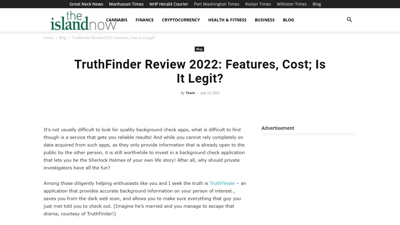 TruthFinder Review 2022: Features, Cost; Is It Legit? - The Island Now